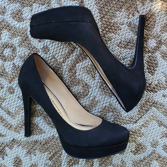 Chinese Laundry Shoes - EUC - Chinese Laundry | Black Suede Heels Size 8
